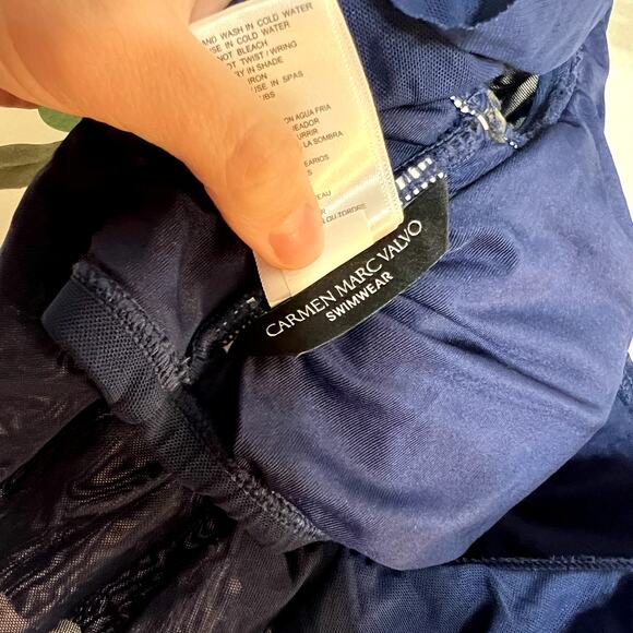 Blue Ruffle Bikini Top - Picture 3 of 4